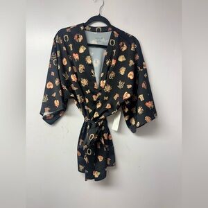 Out From Under Goodnight Kiss Satin Robe NWT Large Urban Outfitters Western